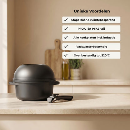 Overzicht van zes unieke voordelen van CuliStack Essential Pannenset