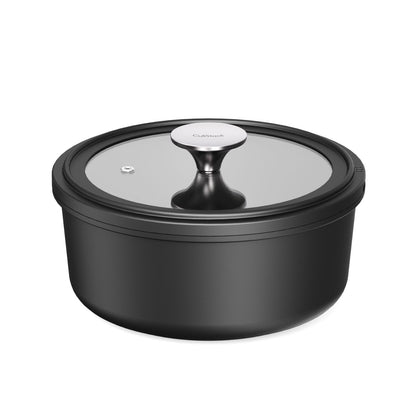 CuliStack Sauspan 21 cm met deksel productrender met handvat