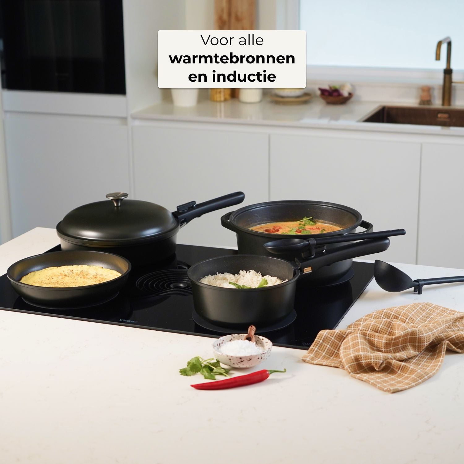 CuliStack Ultimate set voor alle kookplaten gas inductie keramisch
